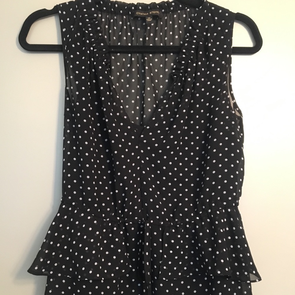 Cynthia Steffe Polka Dot Peplum Blouse - Picture 5 of 8